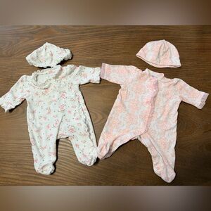 Little Me Pink and White Baby One Pieces Set